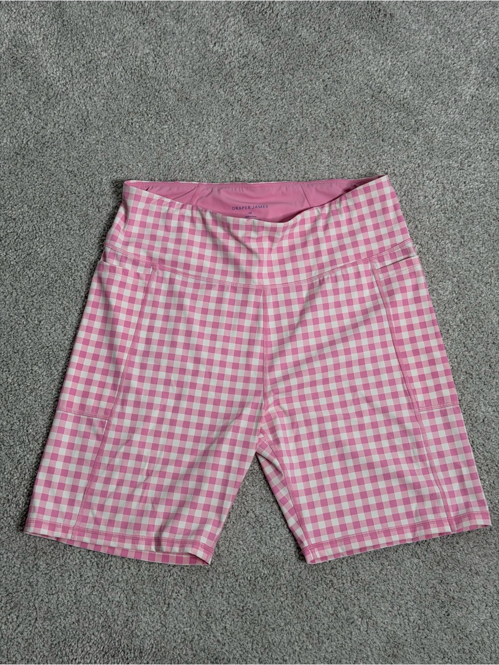 Draper James Pink Gingham Women's Shorts | 1X - Picture 2 of 6